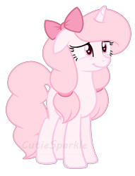 Size: 832x1088 | Tagged: safe, artist:cutiesparkle, oc, oc only, oc:pinkster, pony, unicorn, bow, female, hair bow, mare, solo