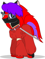 Size: 689x894 | Tagged: safe, artist:mlp-trailgrazer, oc, oc:terrahoof, pony, clothes, costume, crossover, glasses, inuyasha (character), male, nightmare night costume, simple background, solo, stallion, sword, transparent background, weapon