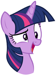 Size: 7000x9500 | Tagged: safe, artist:tardifice, twilight sparkle, twilight sparkle (alicorn), alicorn, pony, a flurry of emotions, absurd resolution, bust, female, happy, mare, portrait, raised eyebrow, simple background, smiling, solo, transparent background, vector