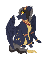 Size: 1024x1365 | Tagged: safe, artist:absolutecactus, oc, oc only, oc:midas, hybrid, interspecies offspring, male, nextgen:chaos party, offspring, parent:ahuizotl, parent:daring do, parents:darizotl, simple background, solo, tail hand, transparent background