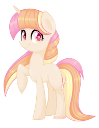 Size: 1660x2140 | Tagged: safe, artist:talentspark, oc, oc only, oc:sunset beauty, pony, unicorn, female, heart eyes, mare, raised hoof, simple background, solo, transparent background, wingding eyes