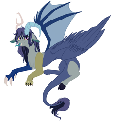 Size: 1024x1101 | Tagged: safe, artist:absolutecactus, oc, oc only, oc:deteriora entropic sparkle, draconequus, hybrid, :p, draconequus oc, female, interspecies offspring, next generation, nextgen:entroverse, offspring, parent:discord, parent:twilight sparkle, parents:discolight, reference sheet, simple background, solo, tongue out, white background