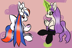 Size: 1280x853 | Tagged: safe, artist:souldew, oc, oc only, oc:ebony bloodrose, oc:ocean bird, pegasus, pony, unicorn, clothes, explicit source, skull, socks, tumblr:ask ocean bird