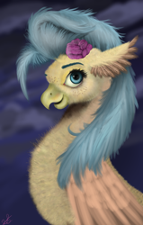 Size: 1024x1606 | Tagged: safe, artist:vinicius040598, princess skystar, classical hippogriff, hippogriff, my little pony: the movie, female, fluffy, princess, signature, smiling, solo