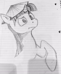 Size: 2335x2810 | Tagged: safe, artist:jetn-in-dark, twilight sparkle, pony, high res, lined paper, monochrome, raised hoof, solo, traditional art