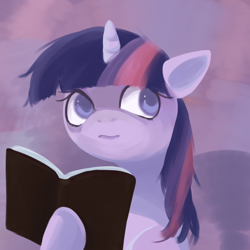 Size: 800x800 | Tagged: safe, artist:professor, twilight sparkle, pony, book, female, mare, pixiv, solo