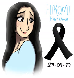 Size: 1594x1660 | Tagged: safe, artist:namygaga, human, hiromi hayakawa, latin american, rest in peace, solo, tribute, voice actor