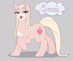 Size: 3600x3000 | Tagged: safe, artist:askamberfawn, oc, oc only, oc:queenie, earth pony, pony, adoptable, eyeshadow, female, lipstick, makeup, mare, solo