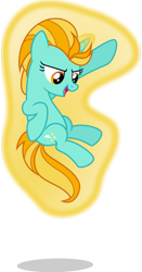 Size: 717x1368 | Tagged: safe, artist:punzil504, edit, lightning dust, pony, unicorn, alternate universe, cropped, female, glowing horn, levitation, magic, mare, race swap, self-levitation, simple background, solo, telekinesis, transparent background, vector