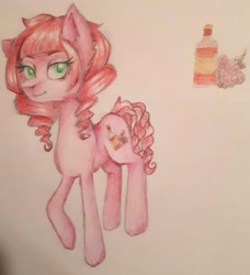 Size: 2770x3037 | Tagged: safe, artist:venna4483, oc, oc only, oc:vineyard, backstory, cute, female, mare, traditional art