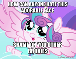 Size: 613x479 | Tagged: safe, edit, edited screencap, screencap, princess flurry heart, alicorn, pony, the crystalling, baby, cute, flurrybetes, image macro, meme, spread wings, wings