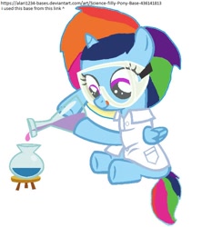 Size: 608x684 | Tagged: safe, oc, oc only, oc:rainbow sparkle, alicorn, alicorn oc, magical lesbian spawn, offspring, parent:rainbow dash, parent:twilight sparkle, parents:twidash, potion making