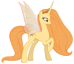 Size: 3559x3069 | Tagged: safe, artist:petraea, oc, oc only, oc:queen autumn, original species, ethereal mane, fairy pony, female, high res, mare, raised hoof, simple background, solo, starry mane, transparent background, vector