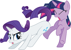 Size: 15000x10468 | Tagged: safe, artist:floppychiptunes, rarity, twilight sparkle, unicorn twilight, pony, unicorn, sonic rainboom (episode), absurd resolution, simple background, transparent background, vector