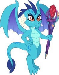 Size: 2362x3000 | Tagged: safe, artist:doctor-g, dragon lord ember, princess ember, dragon, bloodstone scepter, cute, female, simple background, solo, transparent background