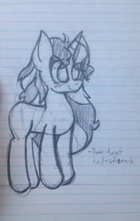 Size: 2015x3187 | Tagged: safe, artist:snakeythingy, saffron masala, pony, lined paper, long mane, missing cutie mark, no tail, sketch, solo, traditional art, wip