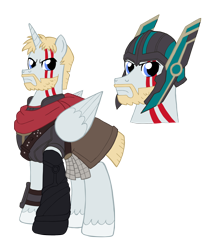 Size: 2588x3040 | Tagged: safe, artist:edcom02, artist:jmkplover, alicorn, pony, amputee, crossover, helmet, marvel, ponified, prosthetic limb, prosthetics, solo, thor, thor: ragnarok