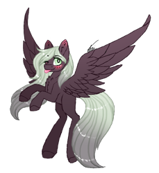 Size: 916x1000 | Tagged: safe, artist:inspiredpixels, oc, oc only, oc:reyna cloverfield, pegasus, pony, female, gift art, mare, one eye closed, rearing, simple background, smiling, solo, tongue out, transparent background, unshorn fetlocks, wink