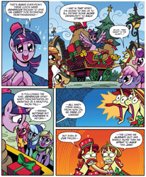 Size: 749x908 | Tagged: safe, artist:brendahickey, idw, flam, flim, twilight sparkle, twilight sparkle (alicorn), alicorn, spoiler:comic, spoiler:comicholiday2017, flim flam brothers