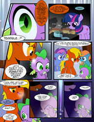 Size: 1275x1650 | Tagged: safe, artist:dsana, spike, twilight sparkle, oc, dragon, pony, comic:the shadow shard, abuse, bully, bullying, comic, crying, female, filly, filly twilight sparkle, spikeabuse, younger