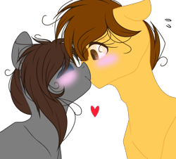 Size: 1982x1792 | Tagged: safe, artist:girlpowergeneration, oc, oc only, pony, blushing, female, heart, kissing, male, mare, shipping, simple background, stallion, straight, transparent background