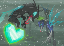 Size: 2520x1800 | Tagged: safe, artist:hexfloog, thorax, changeling, changeling guard, contest, crystal empire, crystal heart, drone, vector