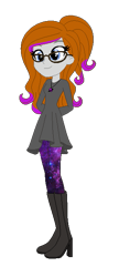 Size: 289x667 | Tagged: safe, artist:allegro15, artist:cookiechans2, oc, oc only, oc:willow, equestria girls, base used, boots, clothes, glasses, high heel boots, high heels, shoes, simple background, solo, transparent background