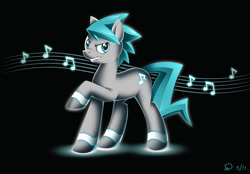 Size: 1006x700 | Tagged: safe, artist:pelboy, oc, oc only, oc:riot rhythm, earth pony, pony, male, music notes