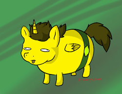 Size: 635x491 | Tagged: safe, artist:mochifries, alicorn, pony, adventure time, derp, lemongrab, ponified, solo, tongue out