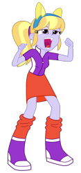 Size: 1028x2204 | Tagged: safe, artist:jondor, cloudy kicks, equestria girls, friendship games, boots, clenched fist, clothes, female, open mouth, pony ears, shoes, simple background, skirt, socks, transparent background