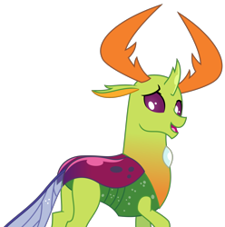 Size: 3456x3488 | Tagged: safe, artist:sketchmcreations, thorax, changedling, changeling, triple threat, king thorax, open mouth, raised hoof, simple background, solo, transparent background, vector