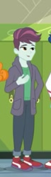 Size: 163x564 | Tagged: safe, screencap, better together, equestria girls, background human, clothes, cropped, jacket, male, pants, shoes, sneakers, solo