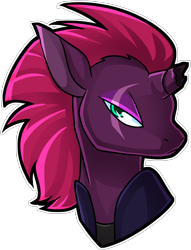 Size: 2655x3468 | Tagged: safe, artist:draikinator, tempest shadow, pony, unicorn, my little pony: the movie, armor, broken horn, bust, eye scar, female, mare, portrait, scar, simple background, solo, transparent background