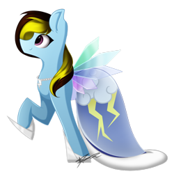 Size: 1024x1024 | Tagged: safe, artist:mindlesssketching, oc, oc only, oc:thunder shine, pegasus, pony, clothes, dress, female, gala dress, mare, raised hoof, simple background, solo, transparent background