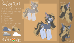 Size: 2961x1720 | Tagged: safe, artist:princehoshi, oc, oc only, oc:rockyroad, pony, reference sheet, solo