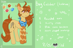 Size: 1691x1116 | Tagged: safe, artist:princehoshi, oc, oc only, oc:bugcatcher, pony, reference sheet, solo