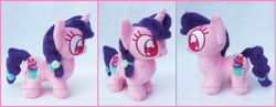 Size: 1919x742 | Tagged: safe, artist:lilmoon, sugar belle, pony, chibi, irl, photo, plushie, solo