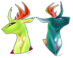 Size: 1024x823 | Tagged: safe, artist:frequine, pharynx, thorax, changedling, changeling, to change a changeling, brothers, bust, changedling brothers, duo, duo male, king thorax, male, prince pharynx, simple background, transparent background