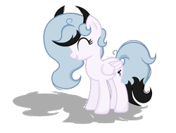 Size: 1424x1076 | Tagged: safe, artist:101xsplattyx101, oc, oc only, oc:liquid ink, pegasus, pony, eyes closed, female, mare, simple background, solo, transparent background