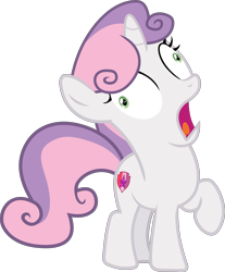 Size: 3676x4441 | Tagged: safe, artist:frownfactory, sweetie belle, unicorn, marks and recreation, .svg available, faic, female, filly, horn, majestic as fuck, open mouth, raised hoof, simple background, solo, svg, transparent background, vector