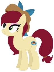 Size: 342x453 | Tagged: safe, artist:booperledooper, oc, oc only, oc:apple tart, earth pony, pony, base used, eyeshadow, female, freckles, hat, magical lesbian spawn, makeup, mare, offspring, parent:applejack, parent:cherry jubilee, parents:cherryjack, simple background, solo, transparent background