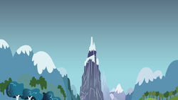 Size: 8000x4500 | Tagged: safe, artist:craftybrony, dragonshy, absurd resolution, background, dragon mountain, mountain, no pony, peak, scenery, sky, tree, vector