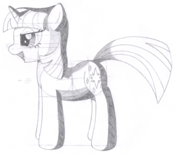 Size: 1552x1362 | Tagged: safe, artist:aafh, twilight sparkle, unicorn, monochrome, solo, traditional art