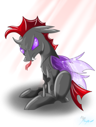 Size: 1536x2048 | Tagged: safe, artist:alexbluebird, pharynx, changeling, to change a changeling, solo