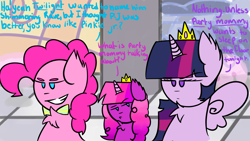 Size: 1280x720 | Tagged: safe, artist:panti25, pinkie pie, twilight sparkle, twilight sparkle (alicorn), oc, alicorn, earth pony, pony, female, lesbian, magical lesbian spawn, offspring, parent:pinkie pie, parent:twilight sparkle, parents:twinkie, shipping, twinkie