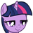 Size: 47x47 | Tagged: safe, twilight sparkle, pony, unicorn, emoticon, female, happy, lidded eyes, mare, simple background, smiling, solo, transparent background