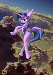 Size: 2952x4169 | Tagged: safe, artist:ap0st0l, twilight sparkle, pony, unicorn, paint tool sai, sky, solo