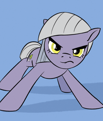Size: 1280x1501 | Tagged: safe, artist:replacer808, limestone pie, earth pony, pony, angry, flat colors, glare, looking at you, simple background, solo