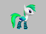 Size: 160x120 | Tagged: safe, artist:skyeevee12, oc, oc only, oc:sky, pony creator, 3d, clothes, picture for breezies, ponylumen, socks, solo, striped socks