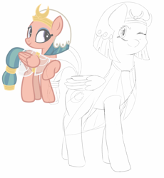 Size: 1474x1600 | Tagged: safe, artist:c0pter, somnambula, pegasus, pony, daring done?, female, mare, sketch, wip